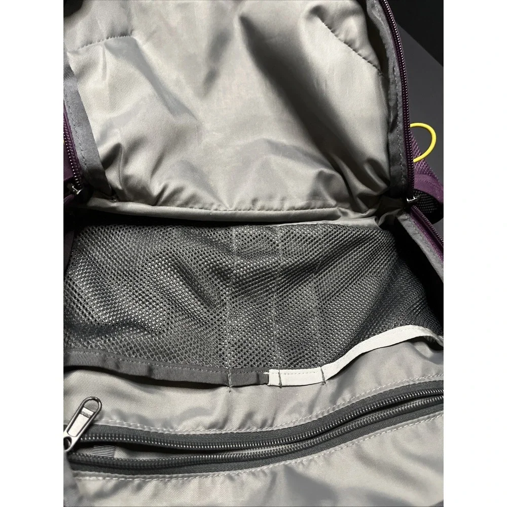 The North Face Backpack Jester Boysenberry Purple Pockets School Laptop Yellow